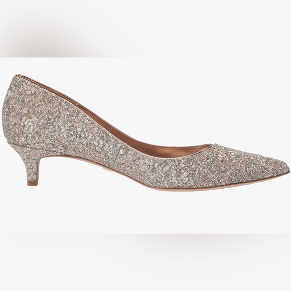 Badgley Mischka Heels glitter champagne size 6 EUC - Picture 3 of 13